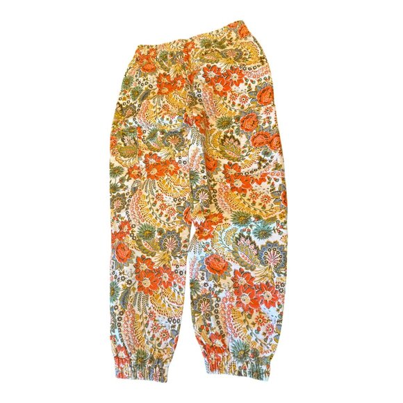 Urban Outfitters Womens Orange Gold Floral Corduroy Joggers M-M - Picture 5 of 5